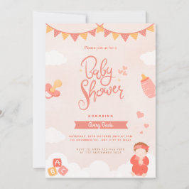 Baby meisje douche uitnodiging schattig