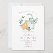 Baby Meisje Douche Uitnodigingen Waterverf Fox (Voorkant)