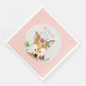 Baby Meisje Douche Woodland Dier Boho Herten Bloem Servet (Hoek)