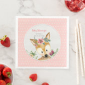 Baby Meisje Douche Woodland Dier Boho Herten Bloem Servet (Insitu)