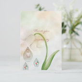 Baby meisje druppels ontwerp bedankkaart (Staand voorkant)