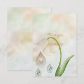 Baby meisje druppels ontwerp bedankkaart (Voorkant / Achterkant)