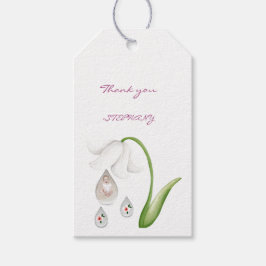 Baby meisje druppels ontwerp cadeaulabel