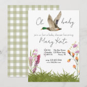 Baby Meisje Duck thema baby shower Kaart (Voorkant / Achterkant)