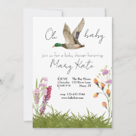 Baby Meisje Duck thema baby shower Kaart
