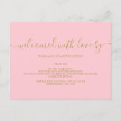 Baby Meisje Een Speciale Levering Script Roze Gebo Aankondigingskaart (Achterkant)