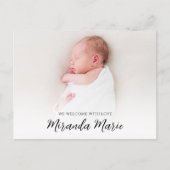 Baby Meisje Eenvoudige Overlay Tekst Pasgeboren Fo Briefkaart (Voorkant)