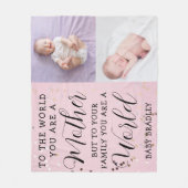 Baby meisje Eerste jaar Foto Collage Keepsake roze Fleece Deken (Voorkant)