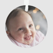 Baby Meisje Eerste Kerst Bloemen Bourgogne Foto Ornament (achterkant)