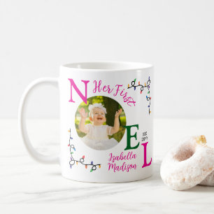 Baby Meisje Eerste Kerst Roze Eerste Noel Foto Koffiemok