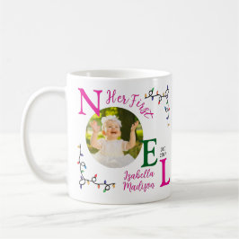 Baby Meisje Eerste Kerst Roze Eerste Noel Foto Koffiemok