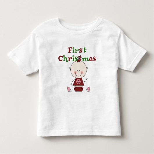 Baby Meisje Eerste Kerst T-shirts en geschenken (Voorkant)
