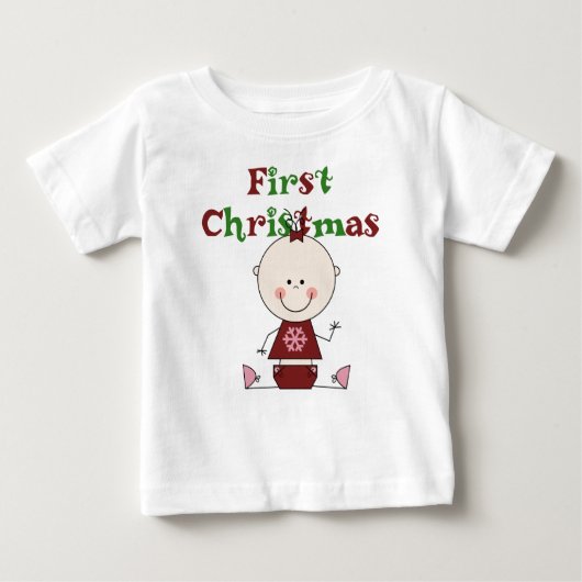 Baby Meisje Eerste Kerst T-shirts en geschenken (Voorkant)