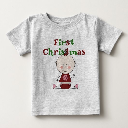 Baby Meisje Eerste Kerst T-shirts en geschenken (Voorkant)