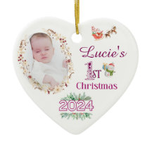 Baby Meisje Eerste Kerstboom Foto Ornament Gift