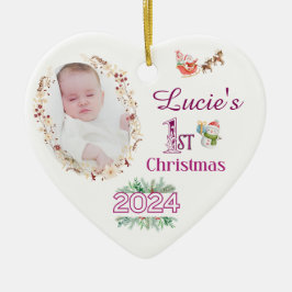 Baby Meisje Eerste Kerstboom Foto Ornament Gift