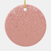 Baby Meisje Eerste Kerstmis Aangepaste Naam Roze M Keramisch Ornament (Achterkant)