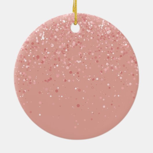 Baby Meisje Eerste Kerstmis Aangepaste Naam Roze M Keramisch Ornament (Achterkant)