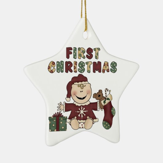 Baby Meisje Eerste Kerstmis Ornament (Rechts)