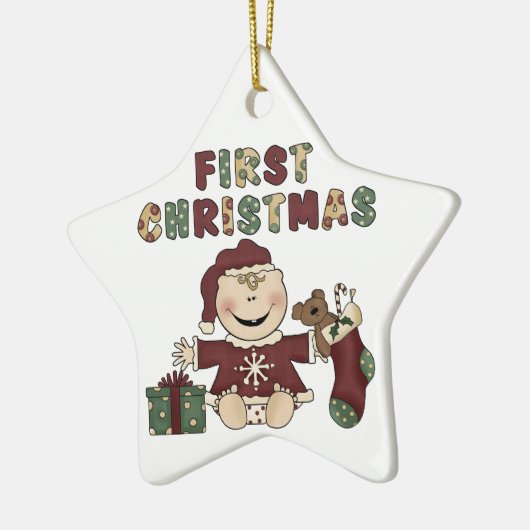 Baby Meisje Eerste Kerstmis Ornament (Links)