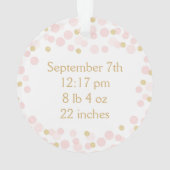 Baby Meisje Eerste Kerstmis Ornament, Roze Gouden  Ornament (achterkant)