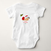 Baby Meisje Eerste Kerstmis Rode Kerstman Hoed Bab Romper (Achterkant)