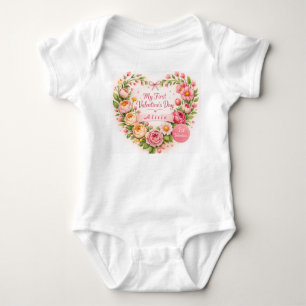 Baby Meisje Eerste Valentijnsdag Ontwerp Aanpassen Romper