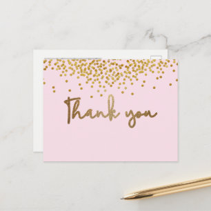 Baby Meisje eerste verjaardag Foto gouden confetti Briefkaart