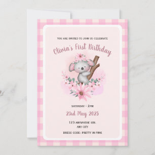 Baby Meisje Eerste Verjaardag Oneerful roze Kaart