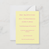 Baby meisje eerste verjaardag uitnodiging (Achterkant)