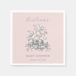 Baby Meisje Elegant Vogelnest Baby shower Servet