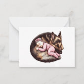 Baby Meisje en Duitse Herder Notitiekaartje (Voorkant)