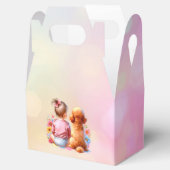 Baby Meisje en een Abrikozenpoedel Bedankdoosjes (Geopend)