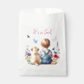 Baby Meisje en haar Puppy | Het is een meisje Wate Bedankzakje (Voorkant)