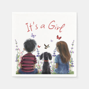 Baby Meisje en haar Puppy   Het is een meisje Wate Servet