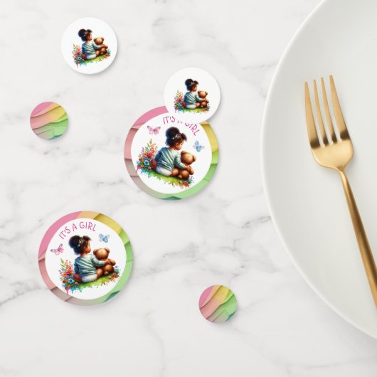 Baby Meisje en haar Teddy Beer | Het is een meisje Confetti (Groep)