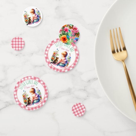 Baby Meisje en Kitten | BABY SHOWER Confetti (Groep)