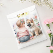 Baby Meisje en Puppy Roze Baby shower Bedankzakje (Gezegeld)