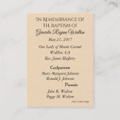 Baby Meisje Engel Doopherdenking Heilige Kaart Visitekaartje (Achterkant)