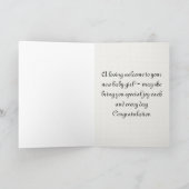 Baby meisje felicitatiekaart kaart (Binnen)