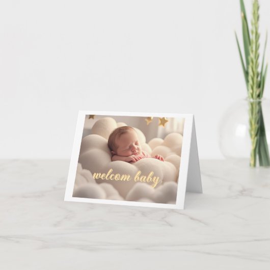 Baby meisje felicitatiekaart kaart (Voorkant)