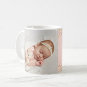 Baby Meisje Foto Bedankt Roze Geboorteaankondiging Koffiemok (Voorkant links)