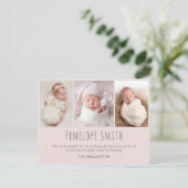 Baby Meisje Foto Geboorte Aankondiging Kaart baby  (Staand voorkant)