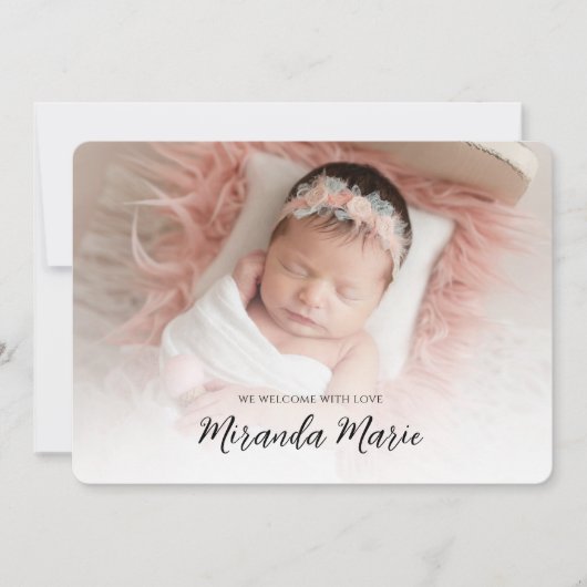 Baby Meisje Foto Minimalistische Aangepaste  (Voorkant)