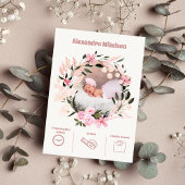 Baby meisje foto moderne geboorte aankondiging