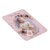 Baby Meisje Foto Schattige Elegant Modern Roze Blo Magneet (Rechterzijde)