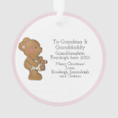 Baby Meisje Foto Teddy Beer Grootouder Ornament (achterkant)