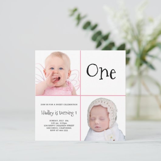 Baby Meisje Foto's nonpareils snoep Kaart (Staand voorkant)