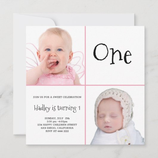 Baby Meisje Foto's nonpareils snoep Kaart (Voorkant)