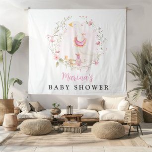 Baby Meisje Gans Extra Grote Achtergrond Tapestry Wandkleed